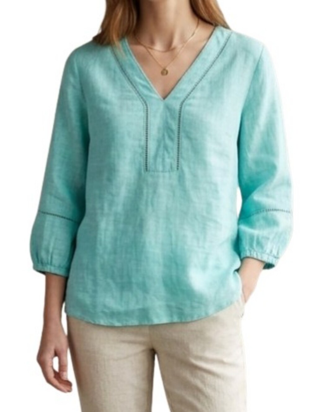 JOIE Linen Popover Top
